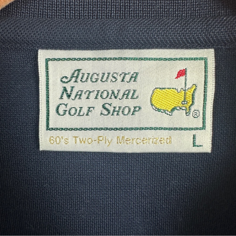 Masters Collection 60s Two-Ply Mercerized 100% Cotton Navy Golf Polo Shirt Sz L - Picture 4 of 6